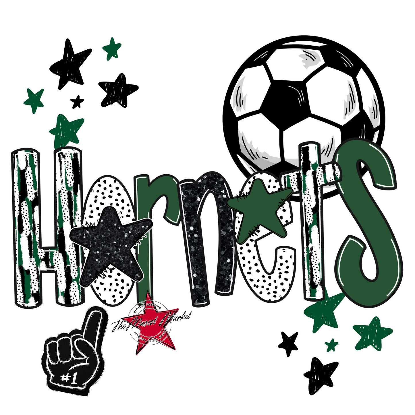 Hornets Soccer Scrape-Green