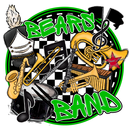 Bears Circle Band Design-Bright Green