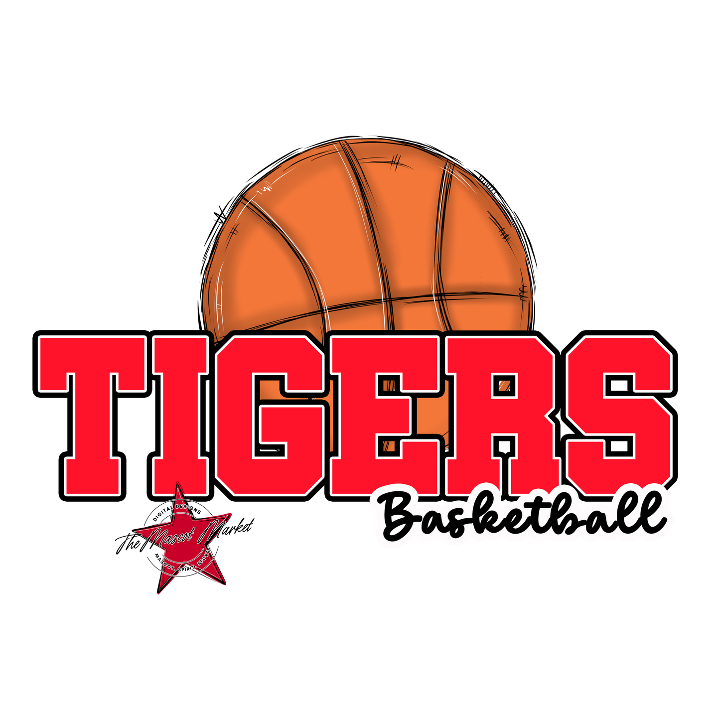 Tigers Varsity Basketball-Bright Red