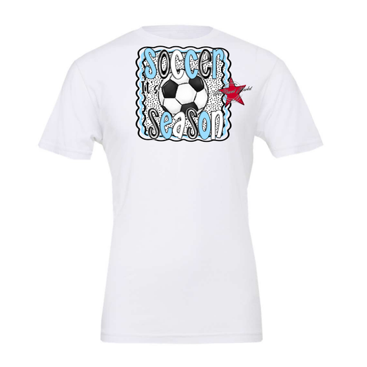 It's Soccer Season Dot Design-Carolina Blue