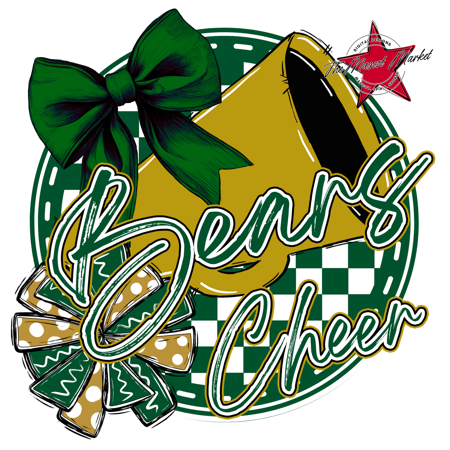 Bears Circle Cheer Design-Green-Gold