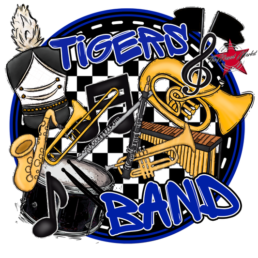 Tigers Circle Band Design-Royal Blue