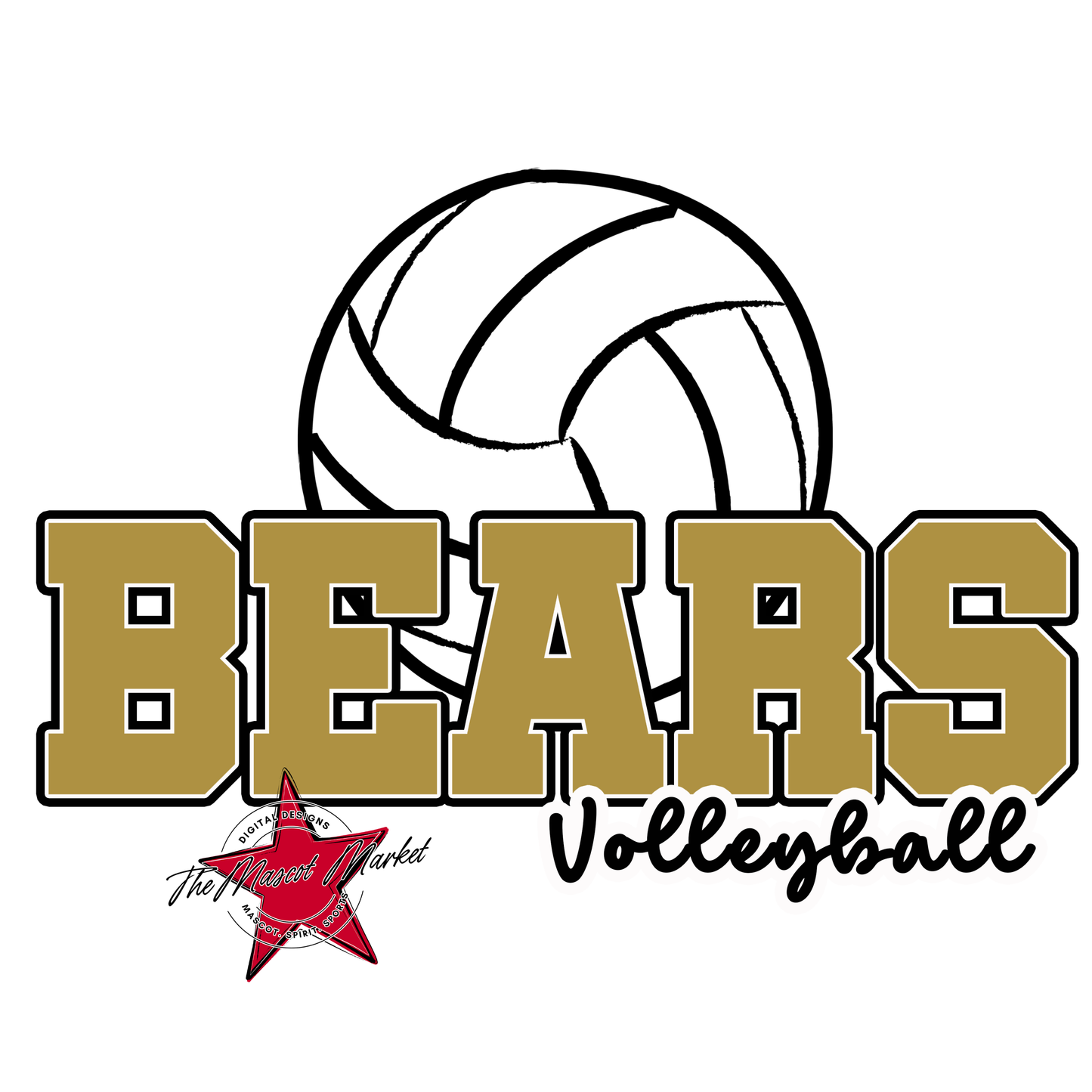 Bears Varsity Volleyball Design-Gold