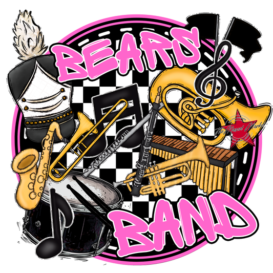 Bears Circle Band Design-Baby Pink