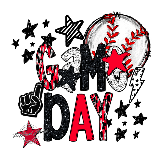 Baseball Game Day Scrape-Bright Red