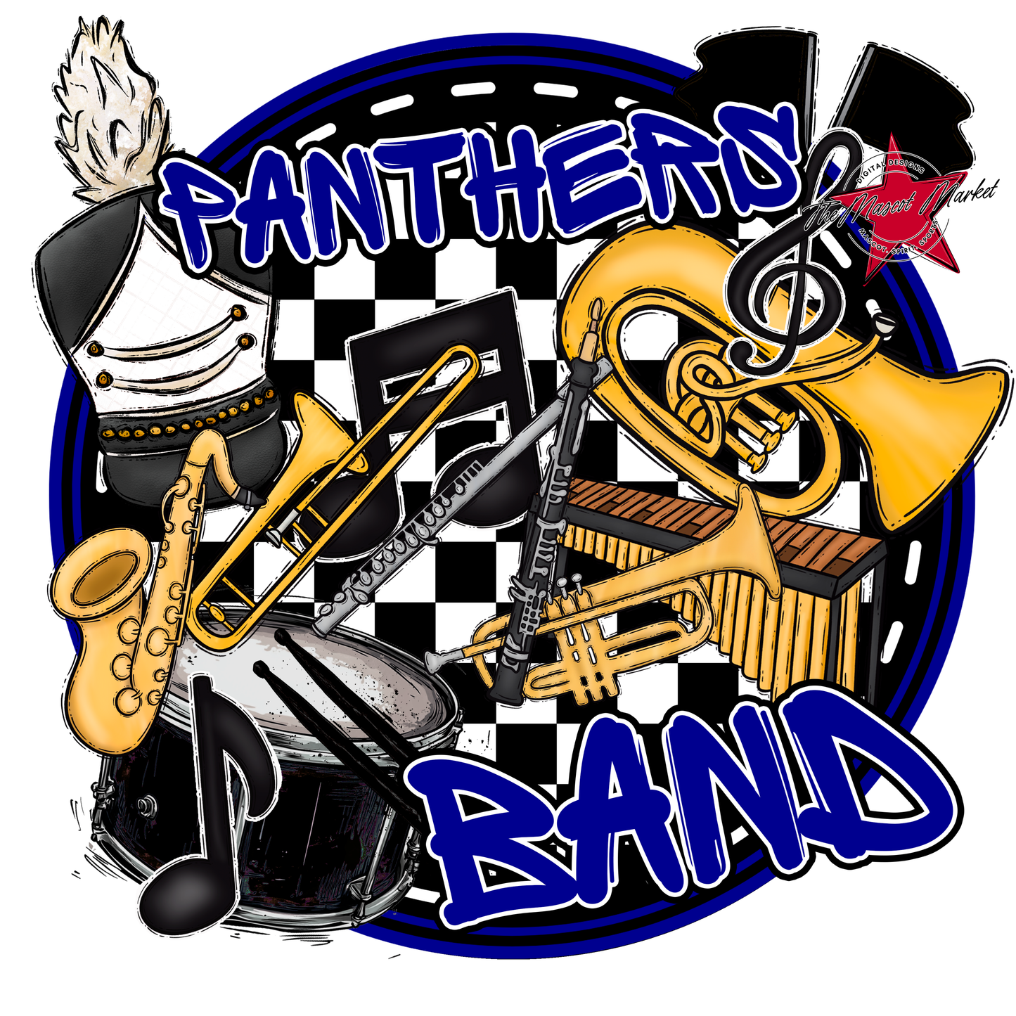 Panthers Circle Band Design-Blue