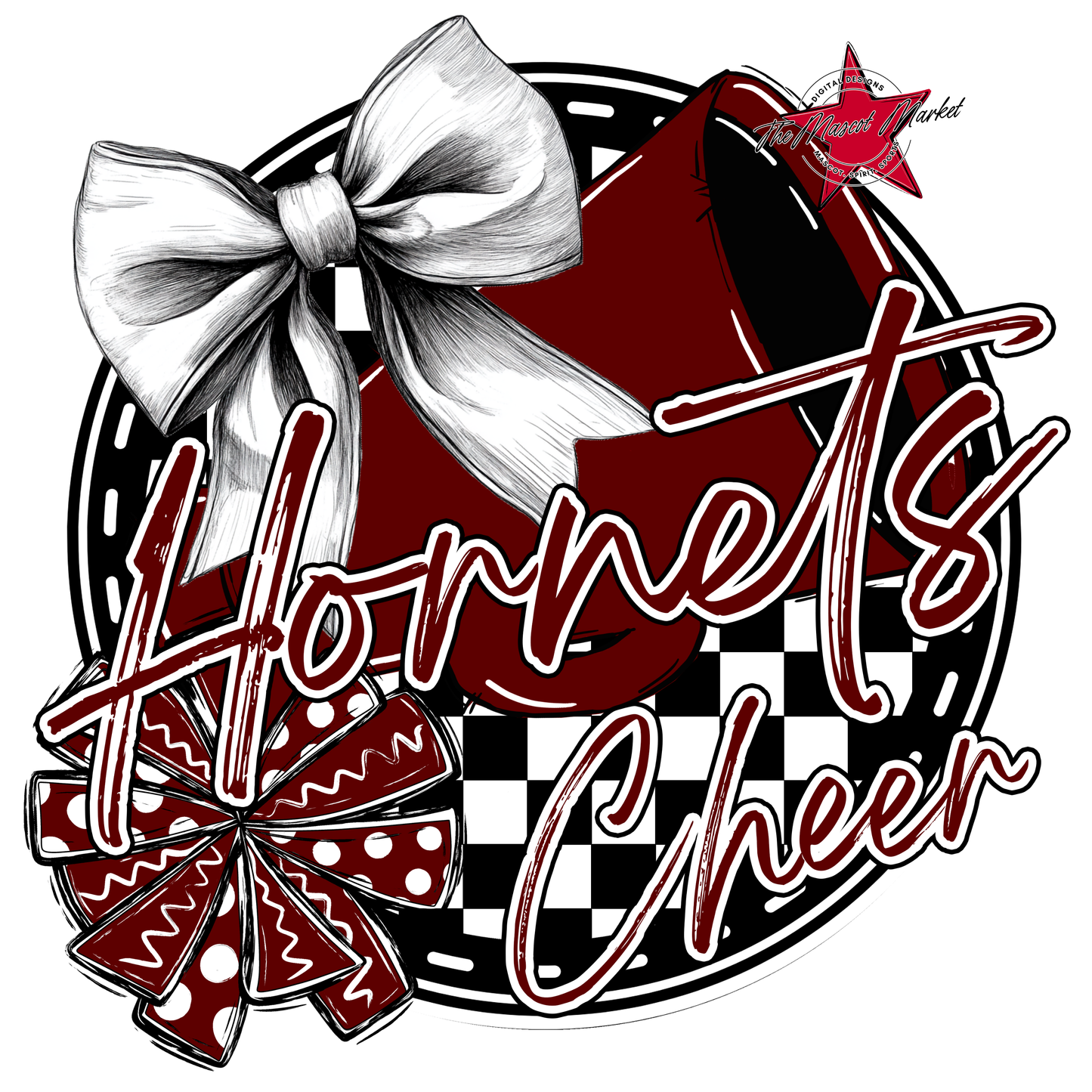 Hornets Circle Cheer Design-Maroon