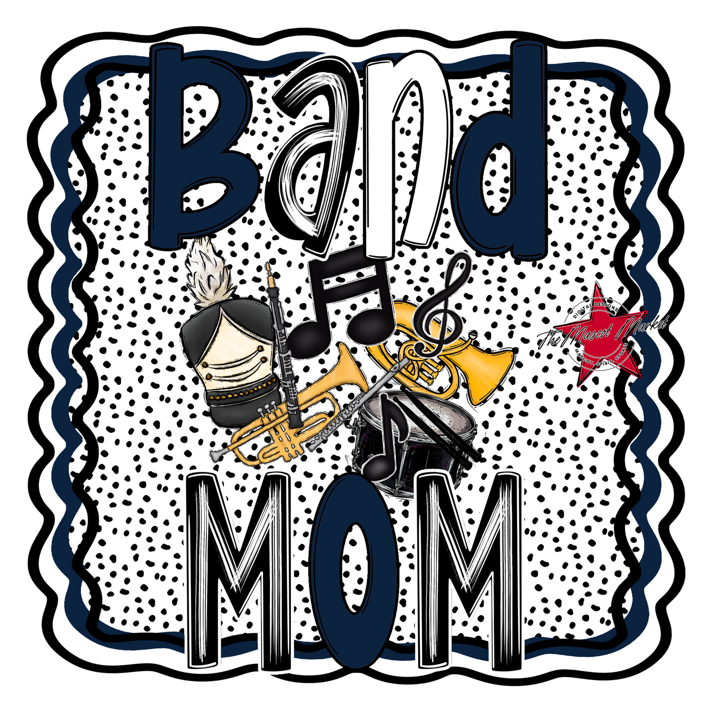 Band Mom Dot Design-Navy