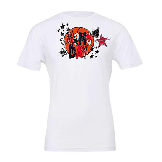 Basketball Game Day Scrape-Bright Red