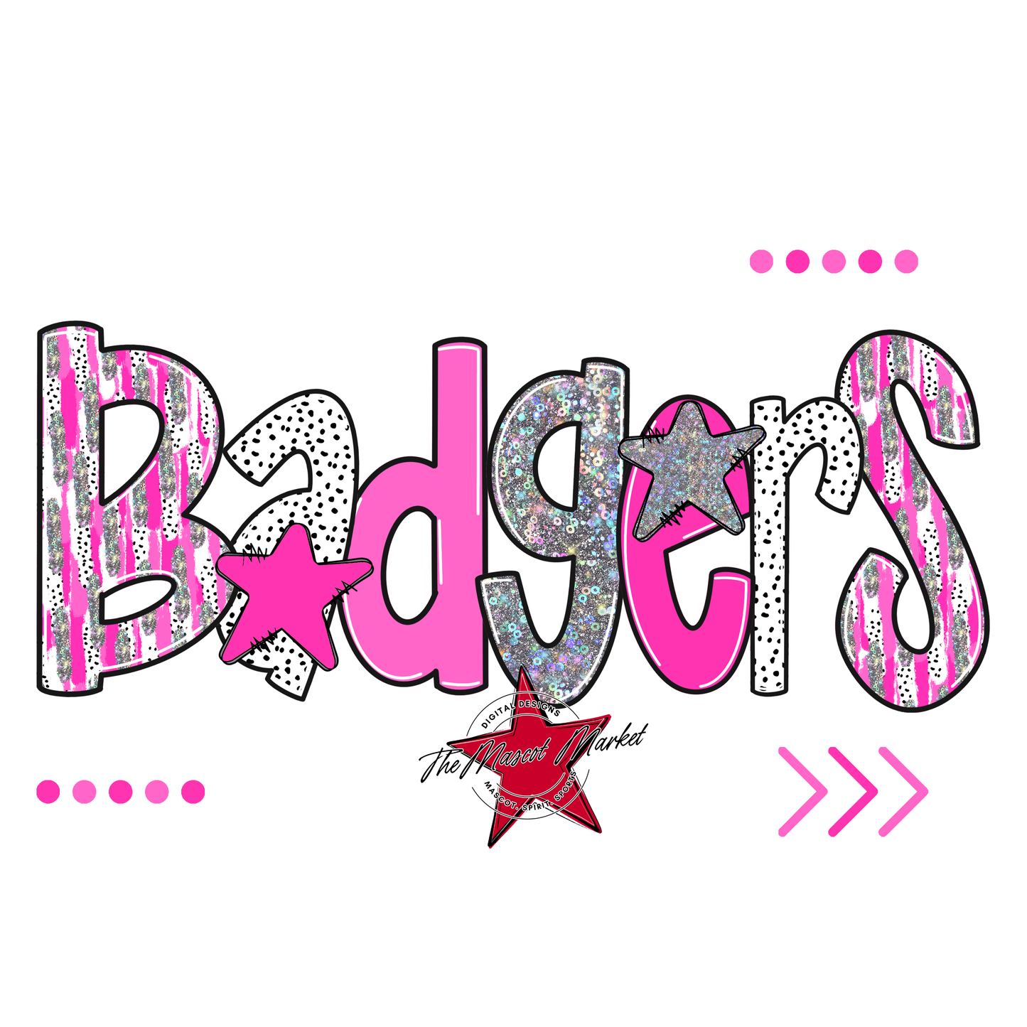 Badgers Brushstroke Alpha-Pink Out
