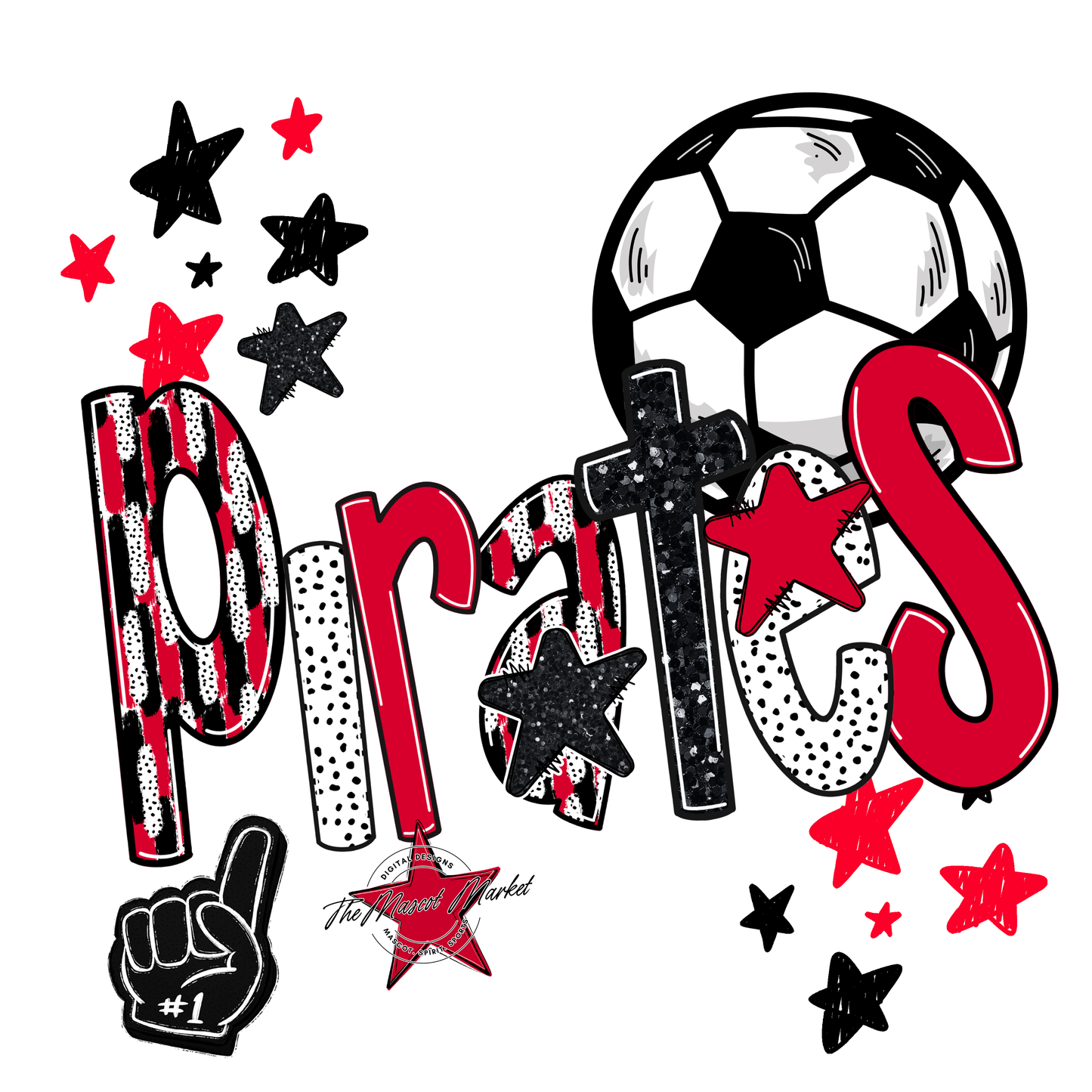 Pirates Soccer Scrape-Red