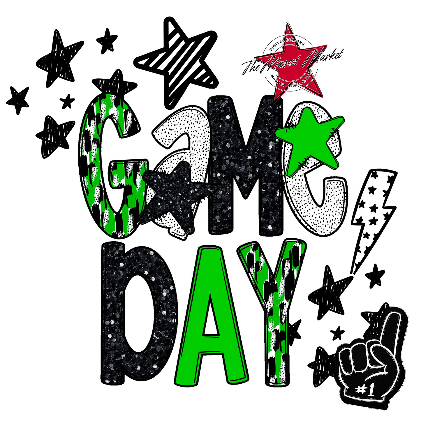 Game Day Scrape Design-Bright Green