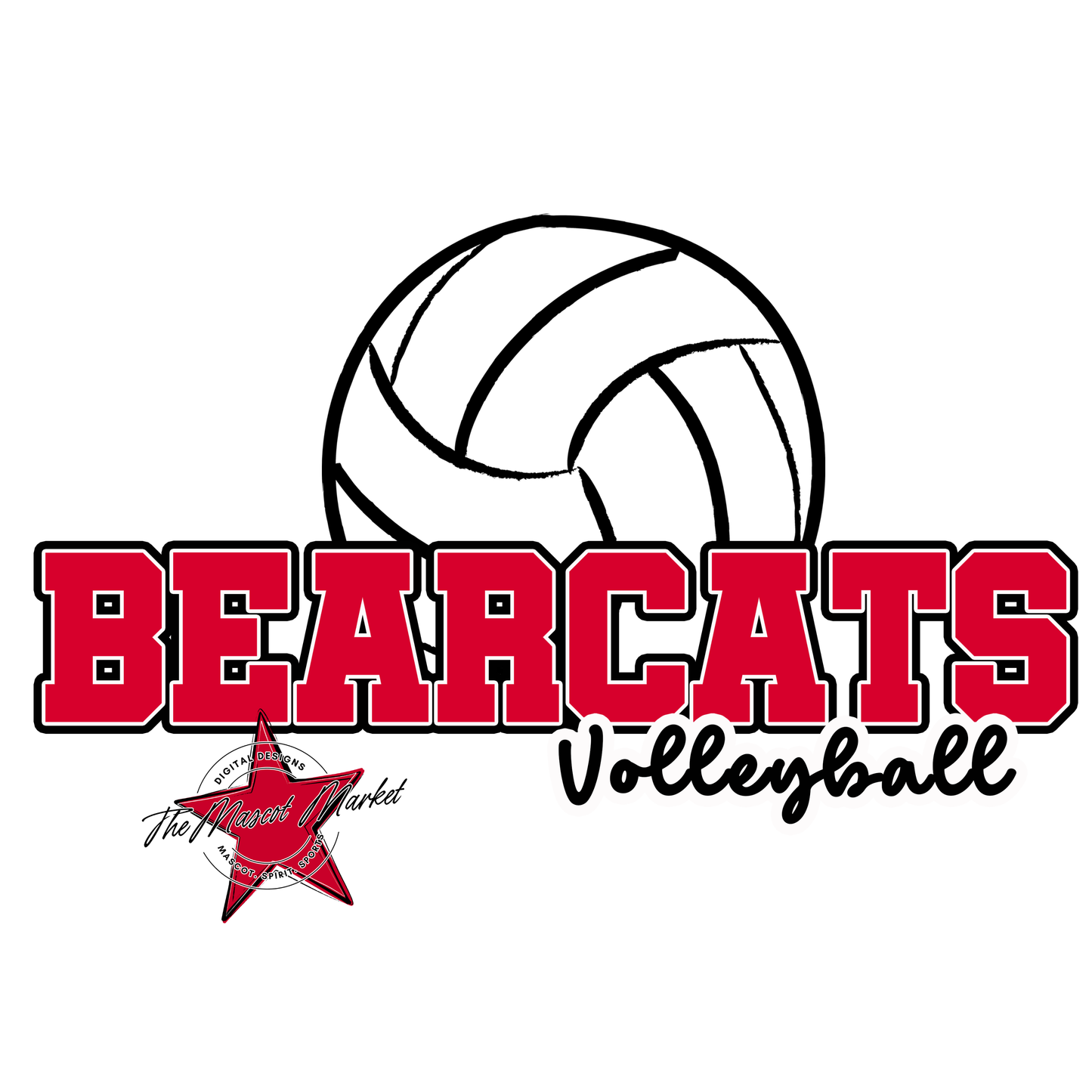 Bearcats Varsity Volleyball Design-Red