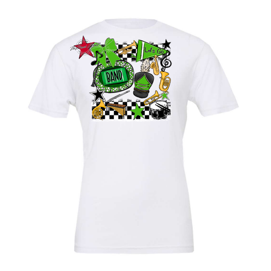 Band Checkers Spirit Design-Bright Green