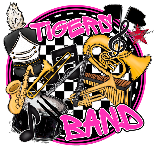 Tigers Circle Band Design-Pink