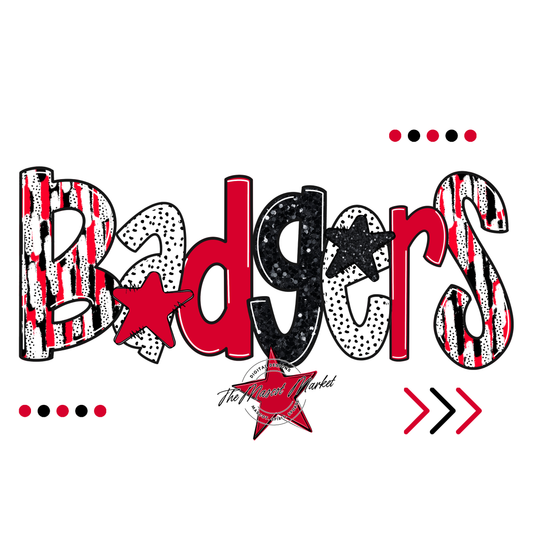 Badgers Brushstroke Alpha-Red-black