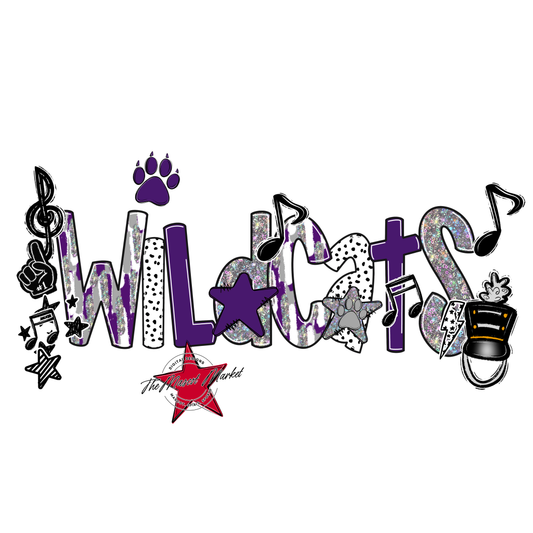 Wildcats Band Scrape-Purple-Grey