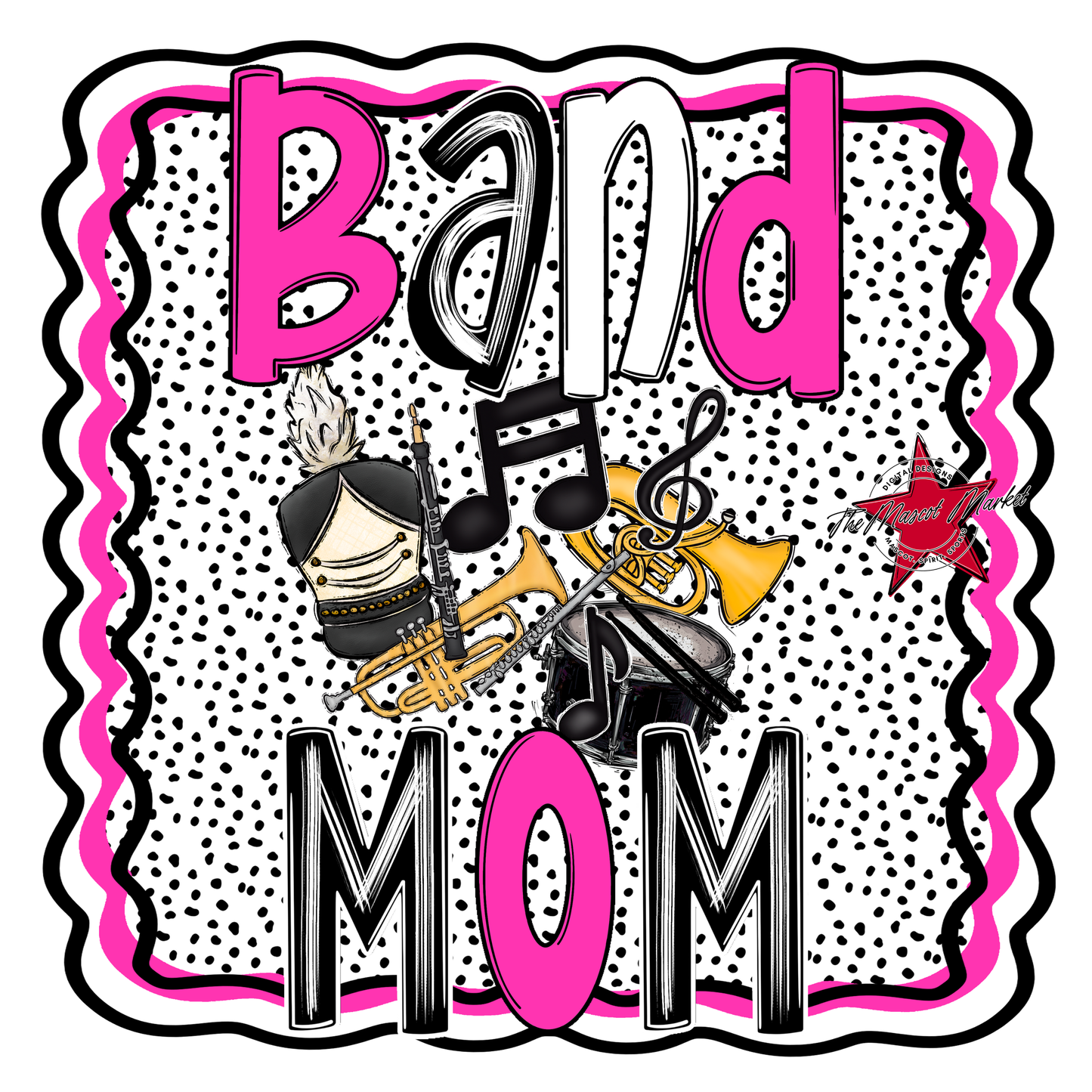 Band Mom Dot Design-Pink