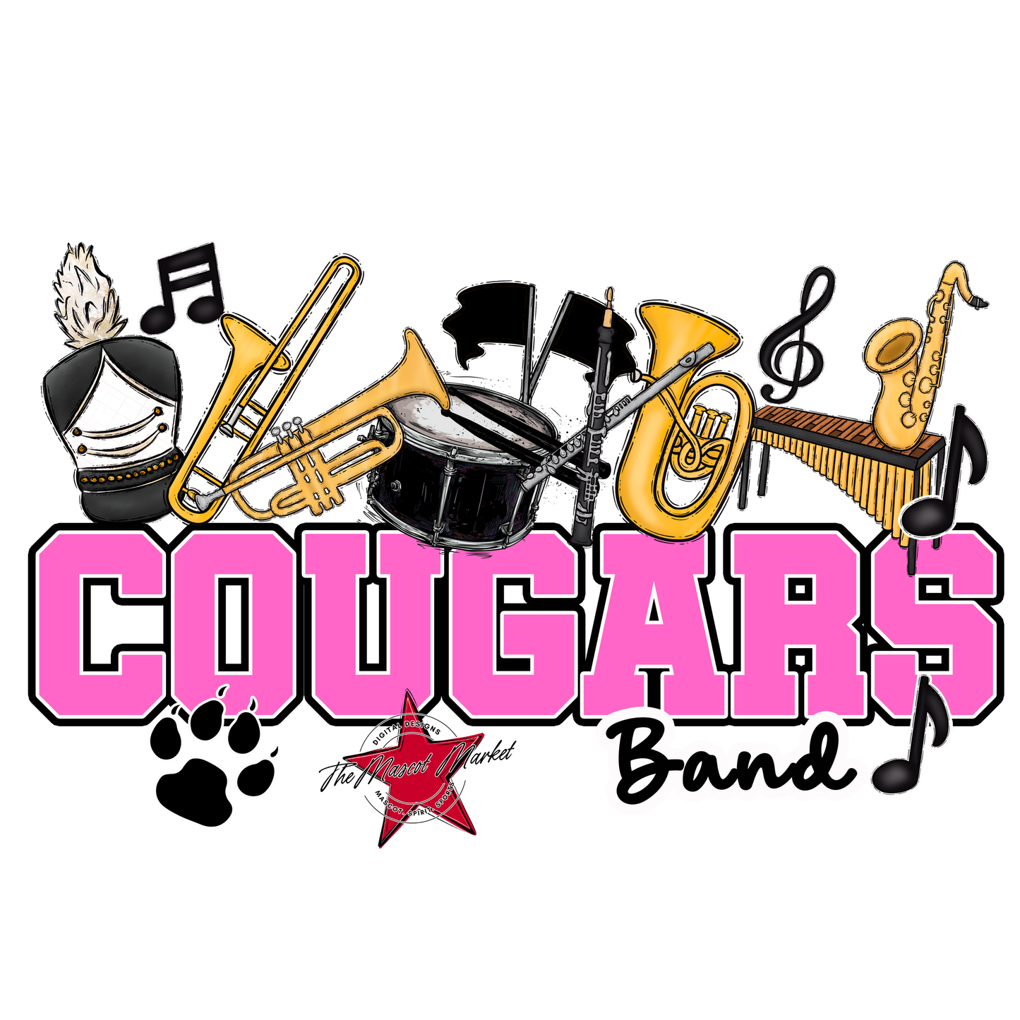 Cougars Varsity Band-Baby Pink