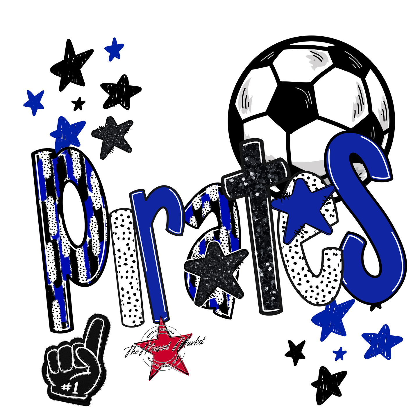 Pirates Soccer Scrape-Royal Blue