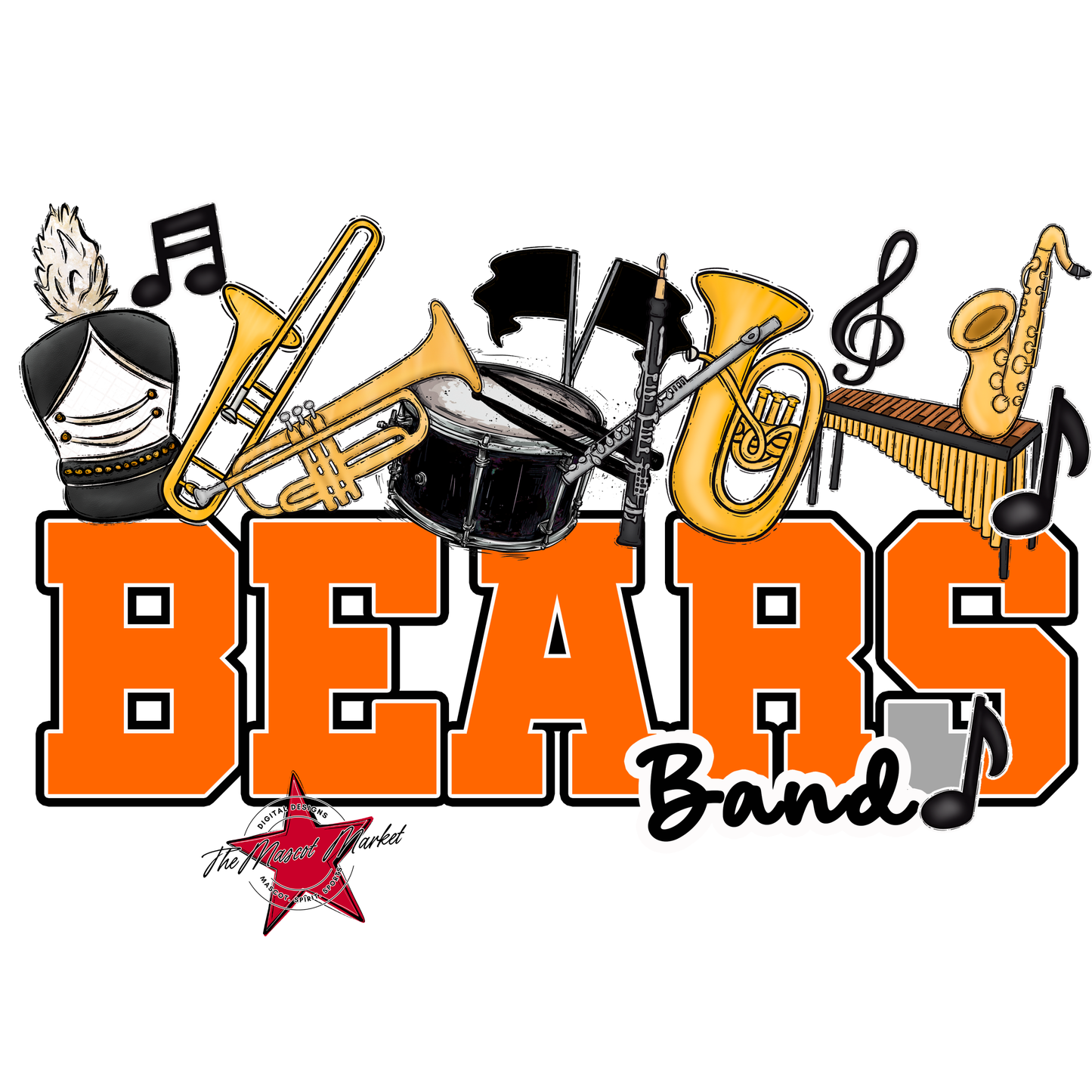 Bears Varsity Band Design-Orange