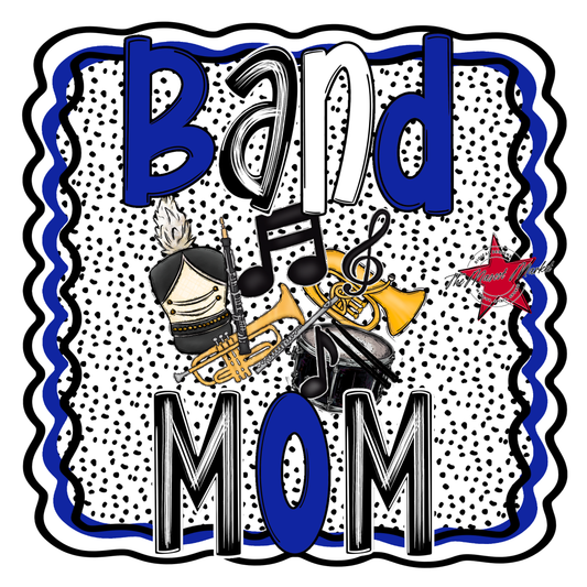 Band Mom Dot Design-Royal Blue