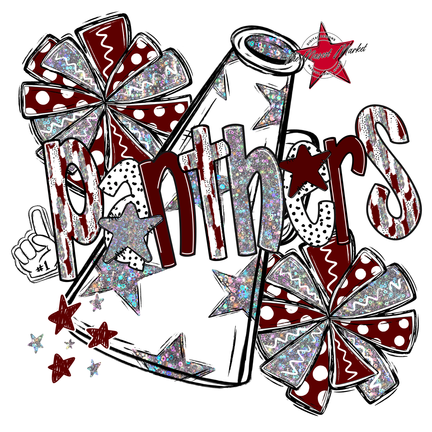 Panthers Cheer Megaphone Scrape-Maroon