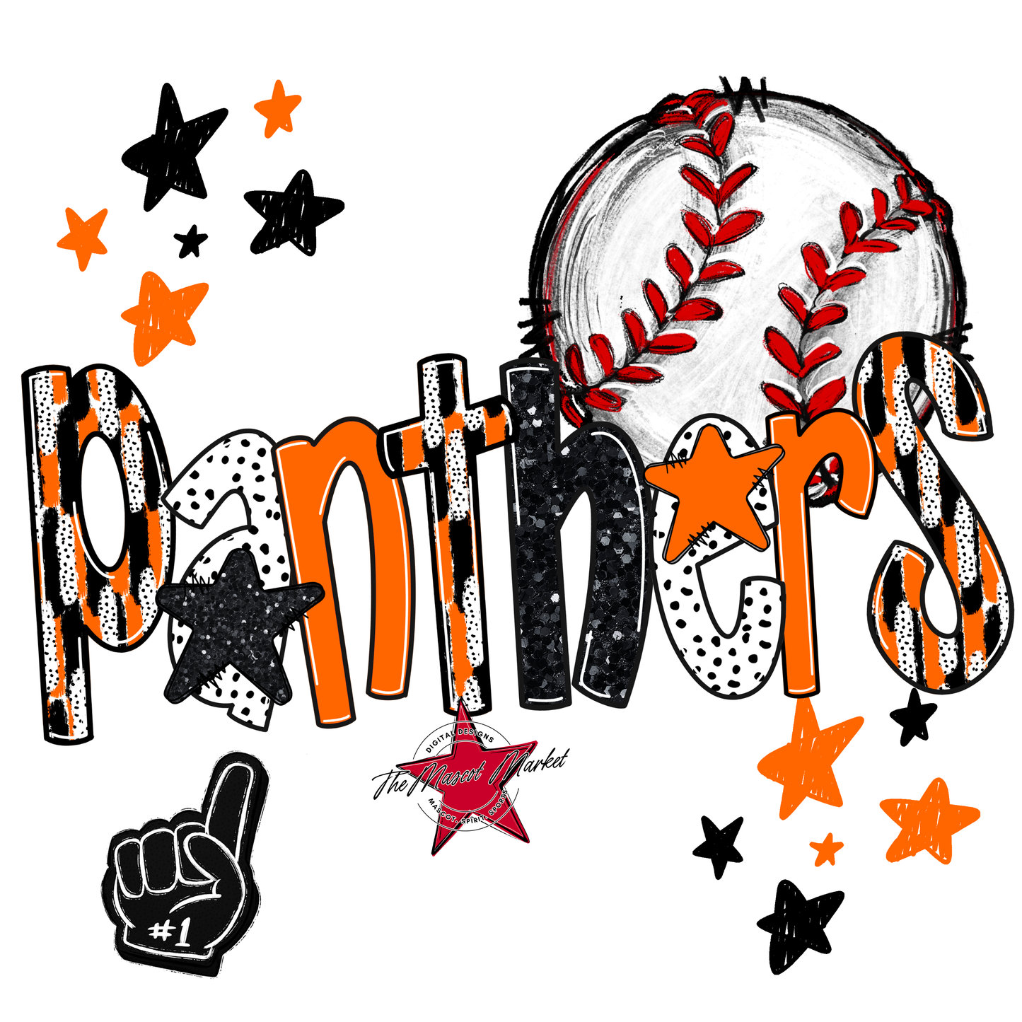 Panthers Baseball Scrape-Orange