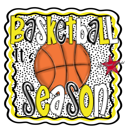 It's Basketball Season Design-Bright Yellow