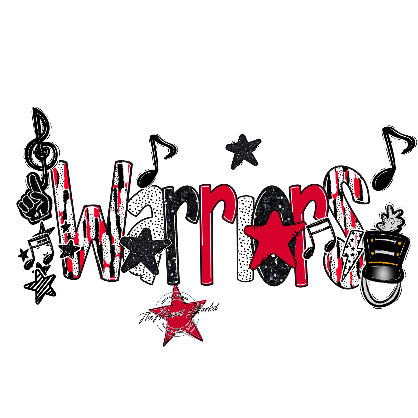 Warriors Band Scrape-Red