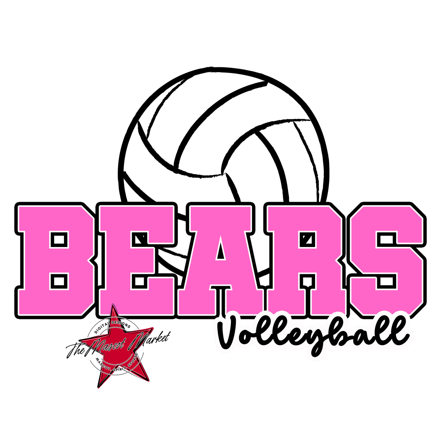 Bears Varsity Volleyball Design-Baby Pink