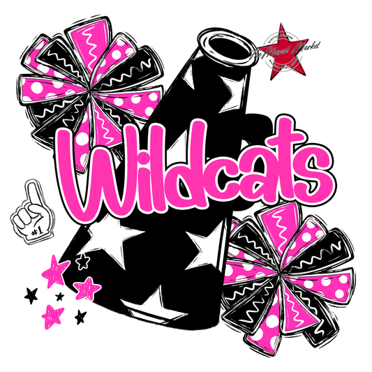 Wildcats Alpha Megaphone Design-Pink