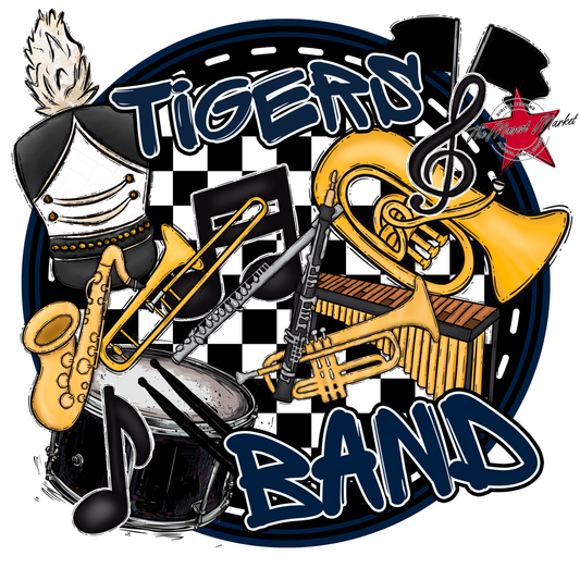 Tigers Circle Band Design-Navy
