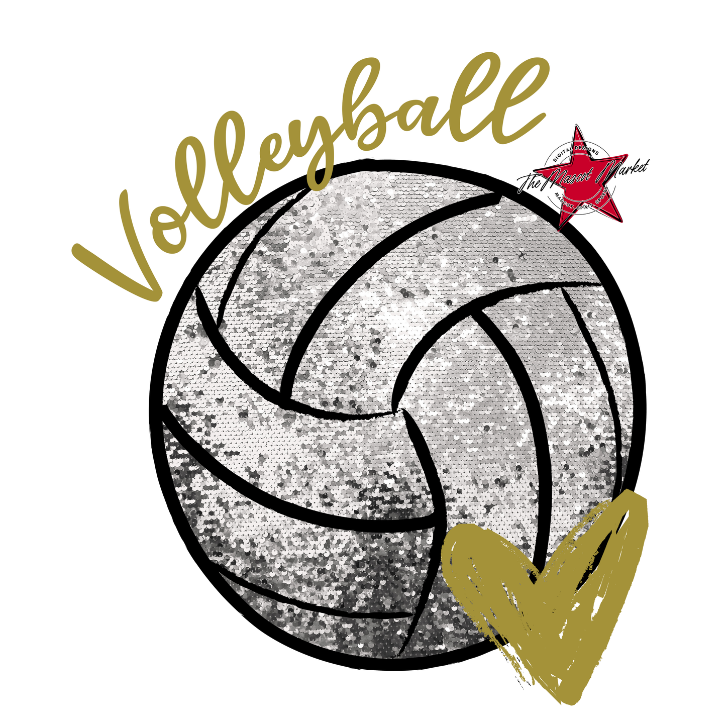Volleyball Sequins-Gold