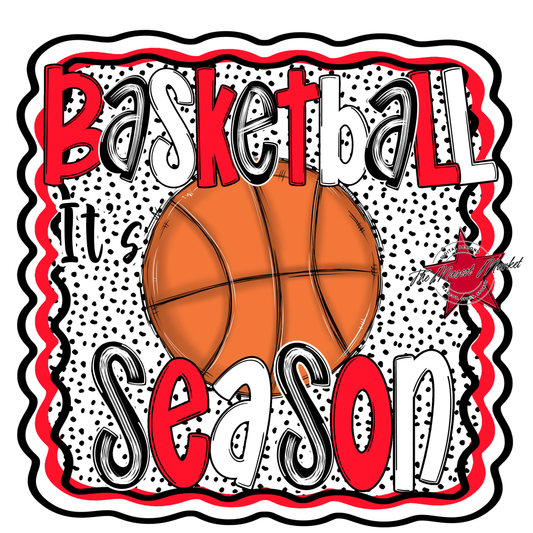 It's Basketball Season Design-Bright Red