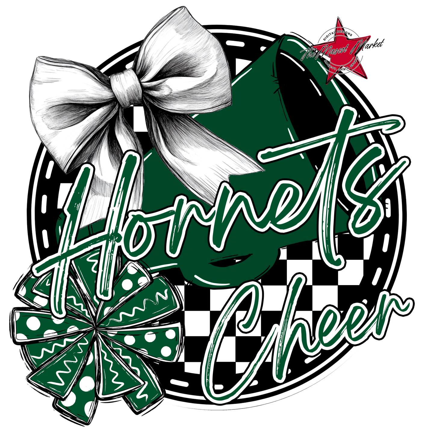 Hornets Circle Cheer Design-Green