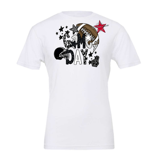 Football Game Day Scrape-Black & White