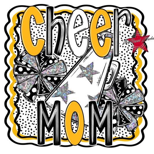 Cheer Mom Megaphone Dot Design-Yellow