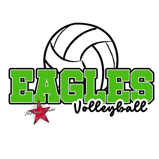 Eagles Varsity Volleyball Design-Bright Green