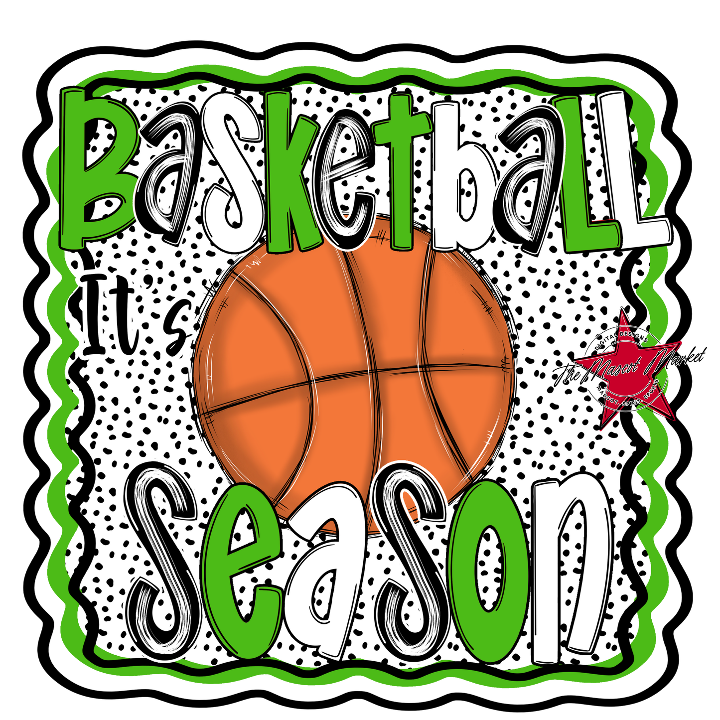 It's Basketball Season Design-Bright Green