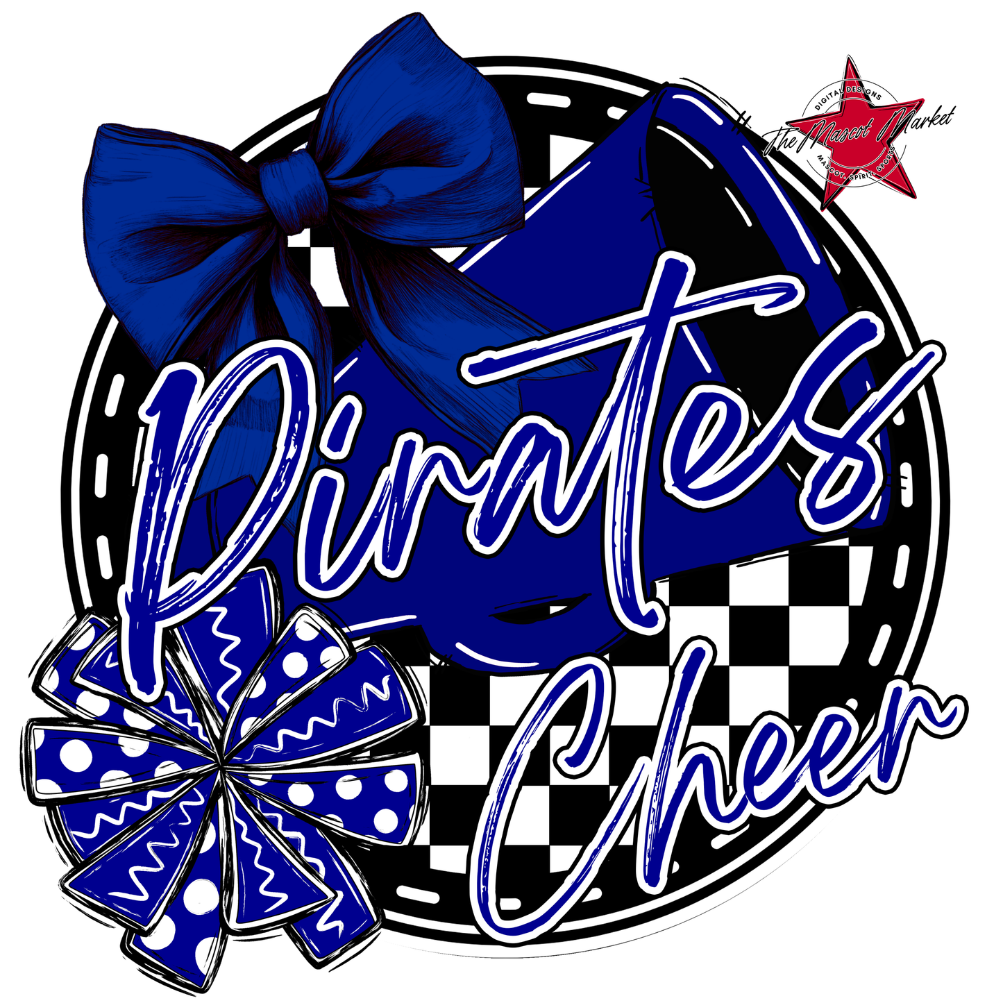 Pirates Circle Cheer Design-Blue