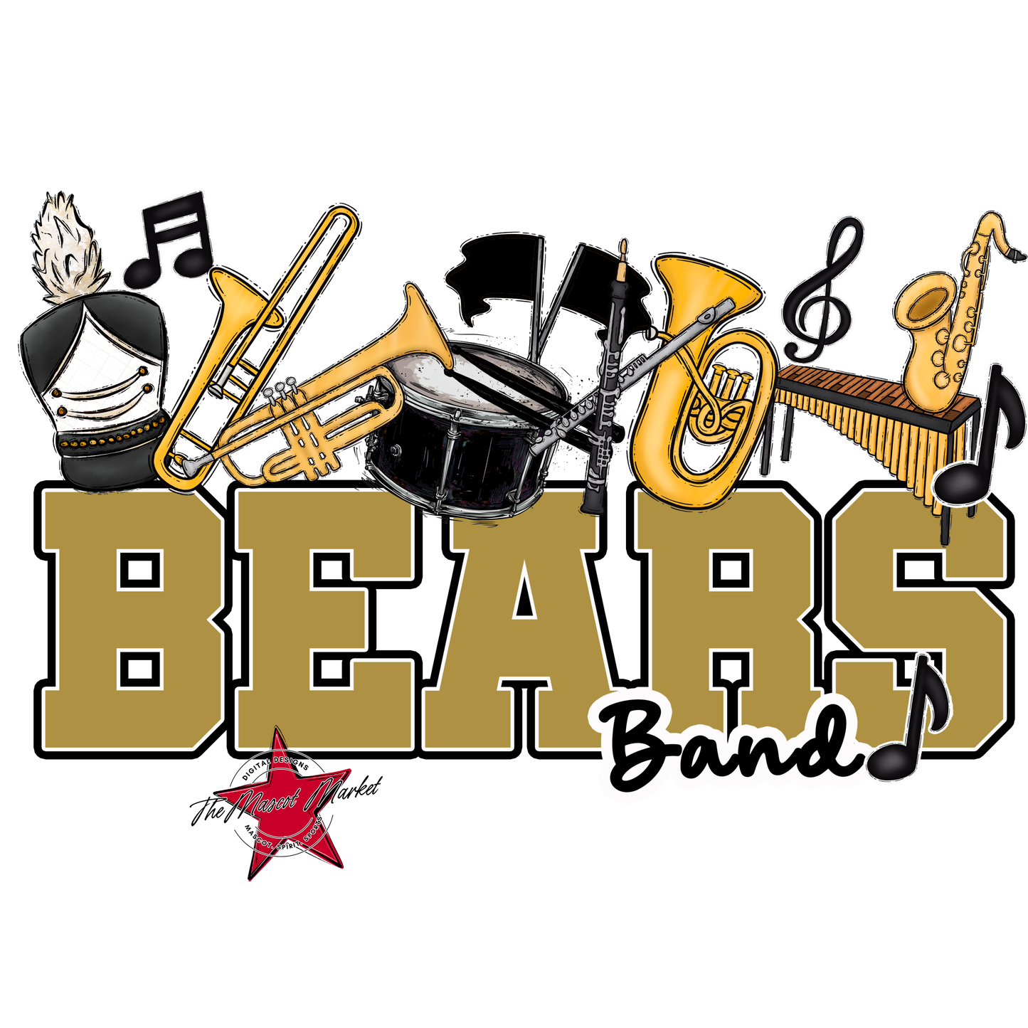 Bears Varsity Band Design-Gold