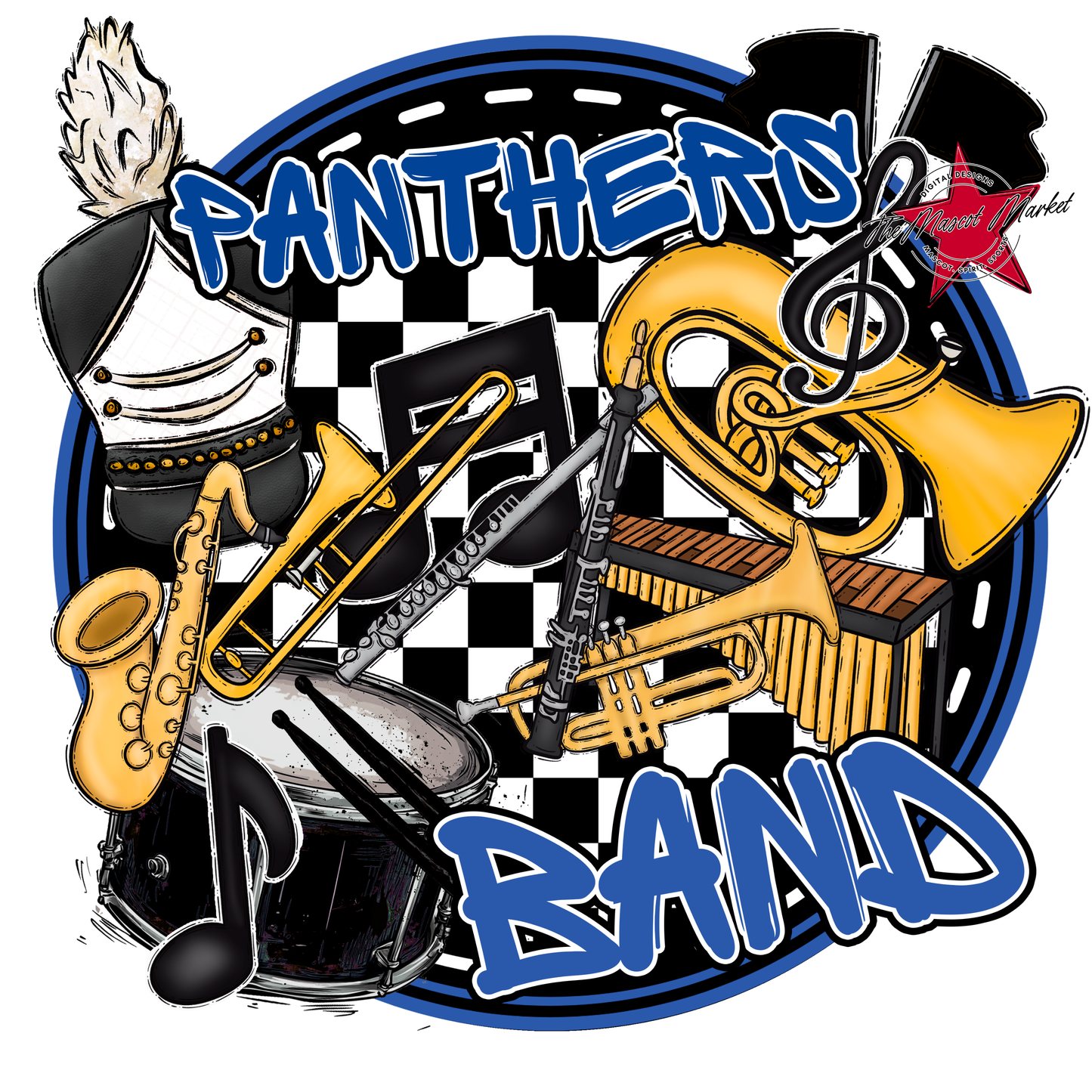Panthers Circle Band Design-Off Blue