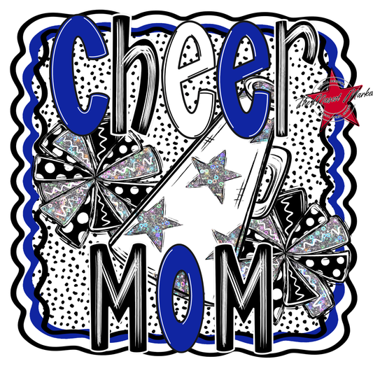 Cheer Mom Megaphone Dot Design-Royal Blue