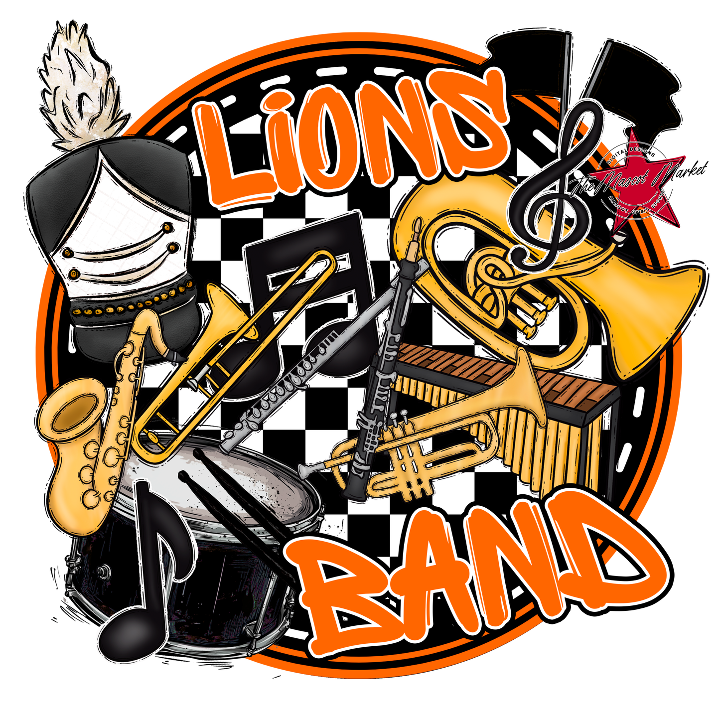 Lions Circle Band Design-Orange
