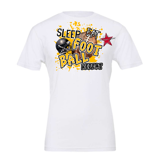 Eat Sleep Football Repeat-Yellow