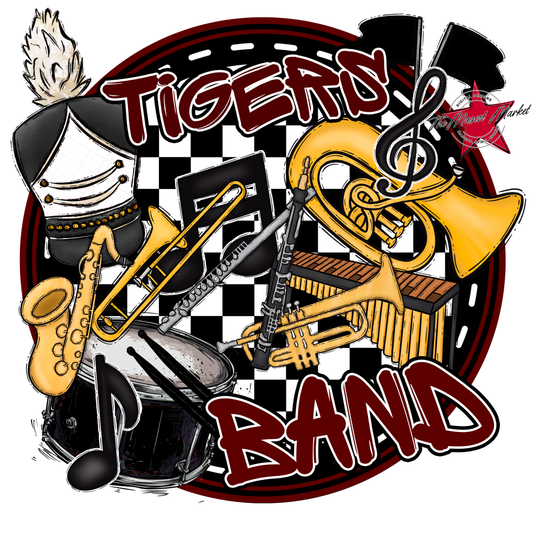 Tigers Circle Band Design-Maroon