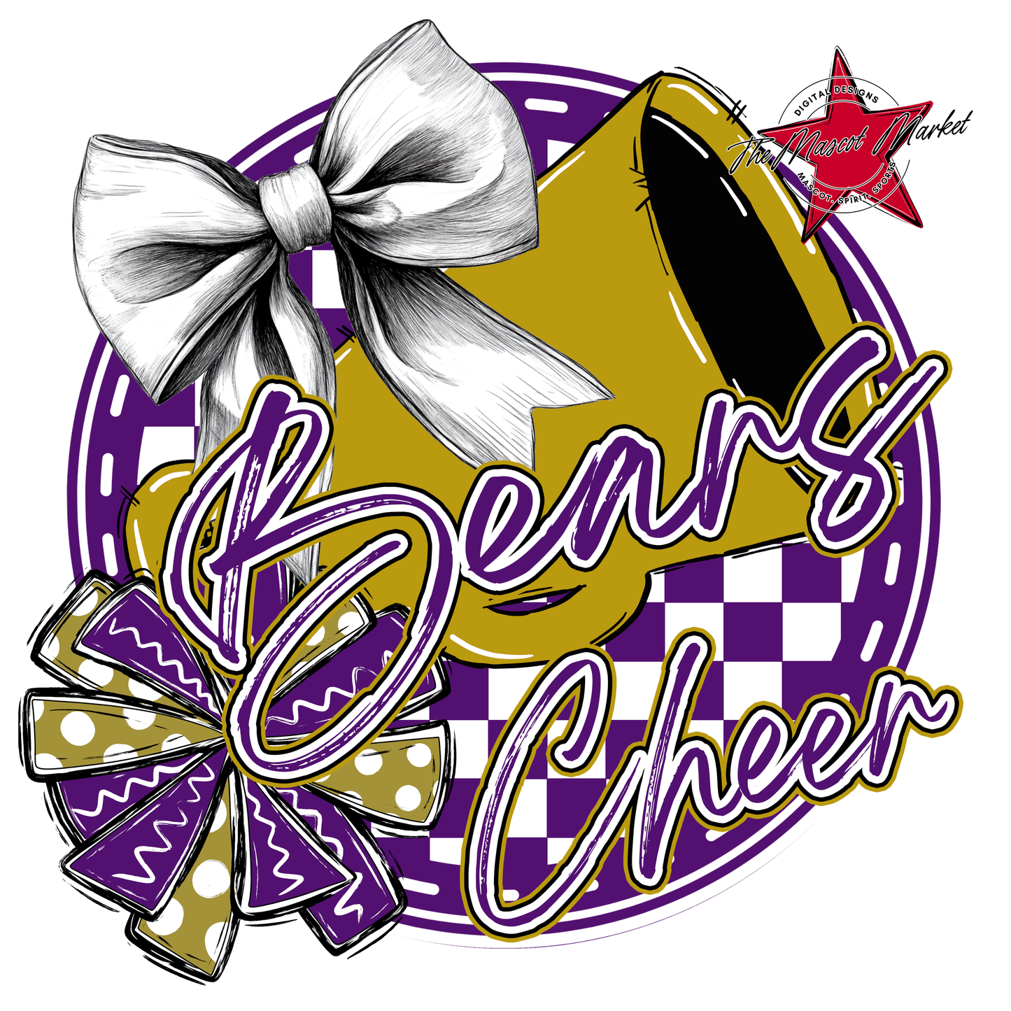 Bears Circle Cheer Design-Purple-Gold