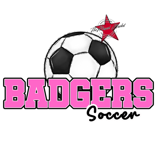 Badgers Varsity Soccer Design-Baby Pink