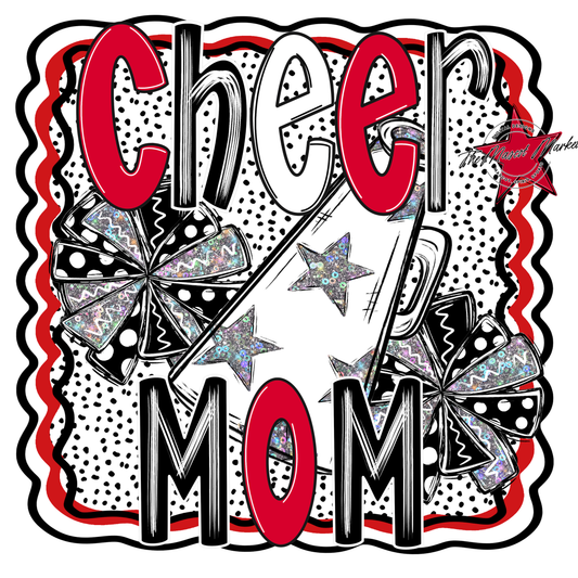 Cheer Mom Megaphone Dot Design-Red